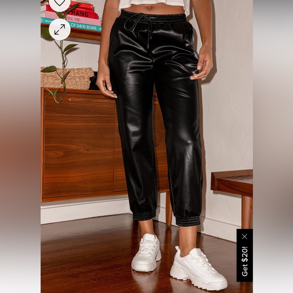 Vegan Leather Jogger Pants